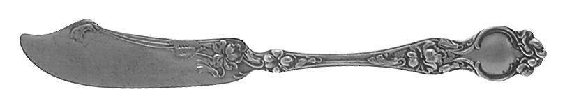 Violet (Sterling, 1904, Monograms) Flat Handle Master Butter Knife by Wallace Silver-1