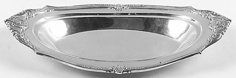 Rose Point (1200, Silverplate, Hollowware) Silverplate Bread Tray by Wallace Silver-1