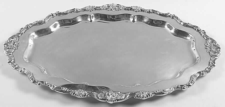 Rose Point (1200, Silverplate, Hollowware) Medium Plated Meat Platter No Well by Wallace Silver-1