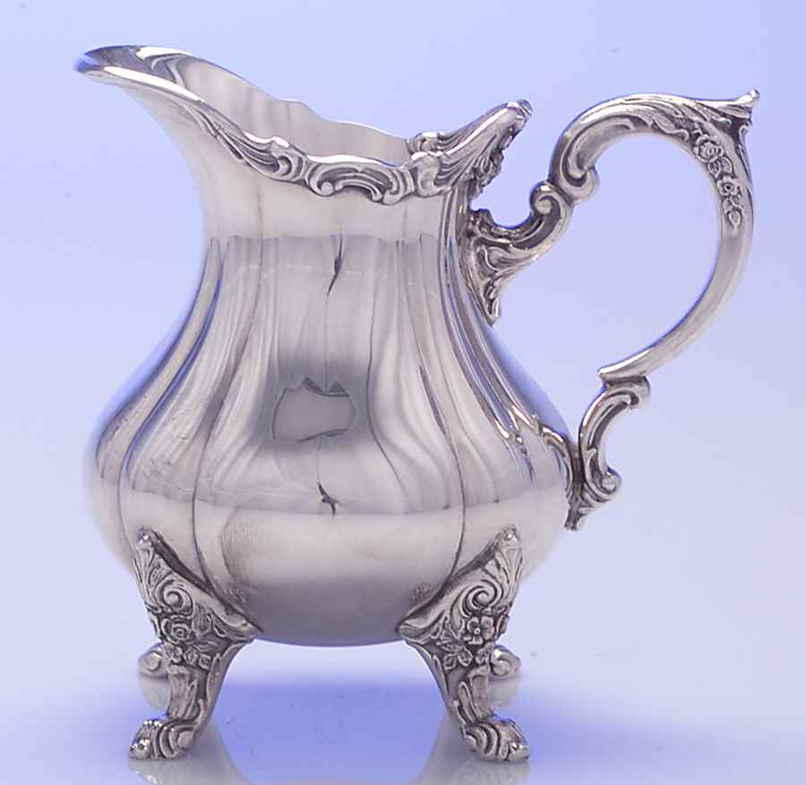 Rose Point (1200, Silverplate, Hollowware) Creamer by Wallace Silver-1