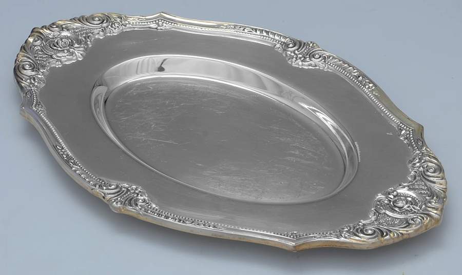 Rose Point (1200, Silverplate, Hollowware) Underplate for Gravy Boat by Wallace Silver-1