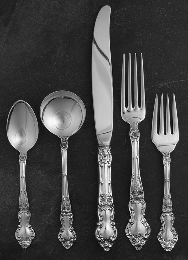 Meadow Rose (Sterling, 1907, No Monos) 5 Piece Dinner Size Setting by Wallace Silver-1