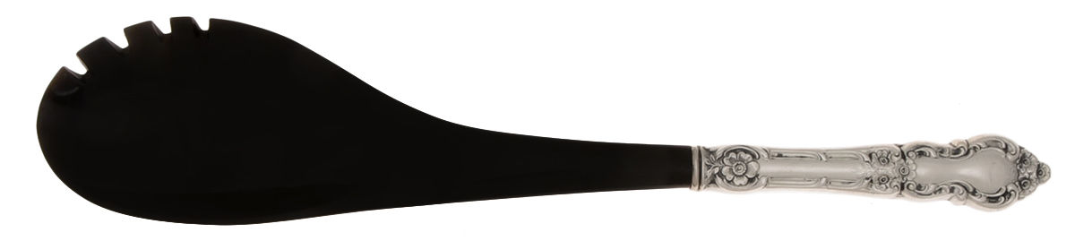 Meadow Rose (Sterling, 1907, No Monos) Salad Serving Spoon with Plastic Bowl by Wallace Silver-1
