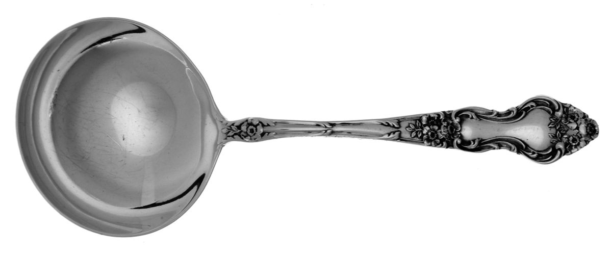 Meadow Rose (Sterling, 1907, No Monos) Round Bowl Soup Spoon (Bouillon) by Wallace Silver-1