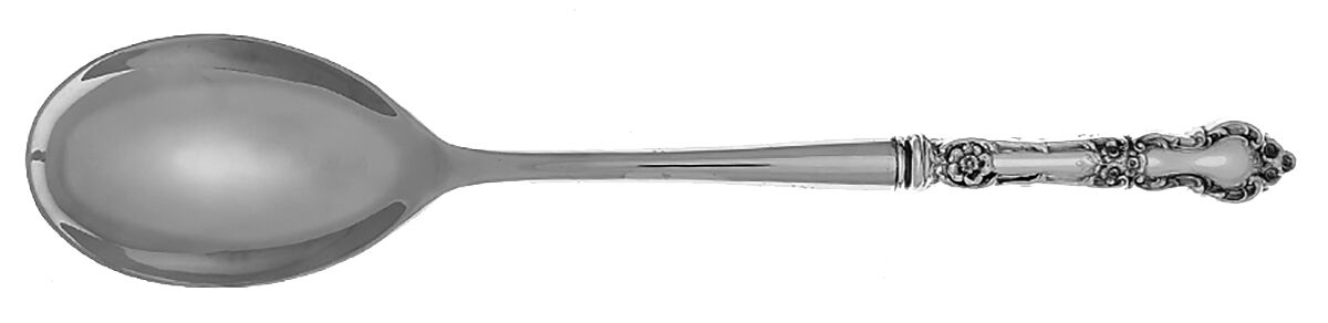 Meadow Rose (Sterling, 1907, No Monos) Dressing Spoon with Stainless Bowl HC by Wallace Silver-1