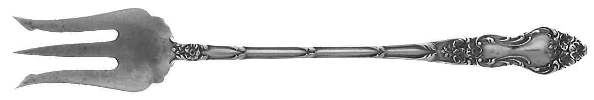 Meadow Rose (Sterling, 1907, No Monos) Short Handle Pickle/Olive Fork by Wallace Silver-1