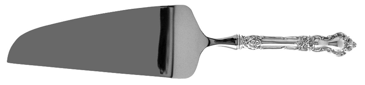 Meadow Rose (Sterling, 1907, No Monos) Pie & Cake Server with Stainless Blade by Wallace Silver-1