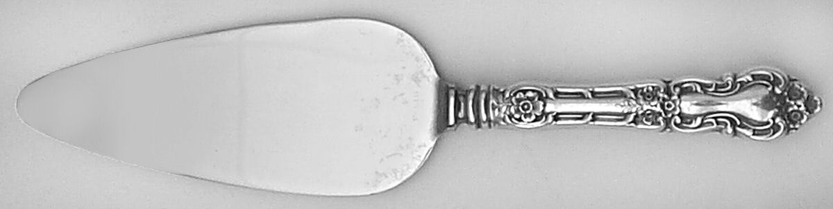 Meadow Rose (Sterling, 1907, No Monos) Pie Server with Stainless Blade by Wallace Silver-1
