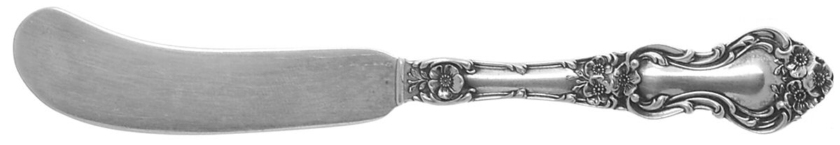 Meadow Rose (Sterling, 1907, No Monos) Flat Handle Butter Spreader by Wallace Silver-1