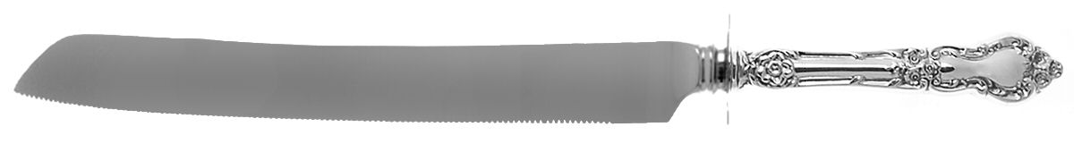 Meadow Rose (Sterling, 1907, No Monos) Cake Slicer with Stainless Blade by Wallace Silver-1
