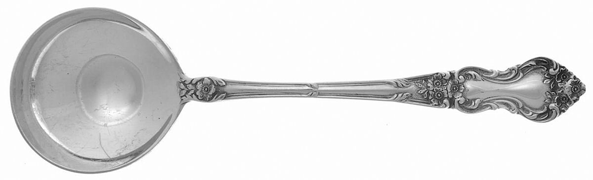 Meadow Rose (Sterling, 1907, No Monos) Round Bowl Soup Spoon (Cream Soup) by Wallace Silver-1