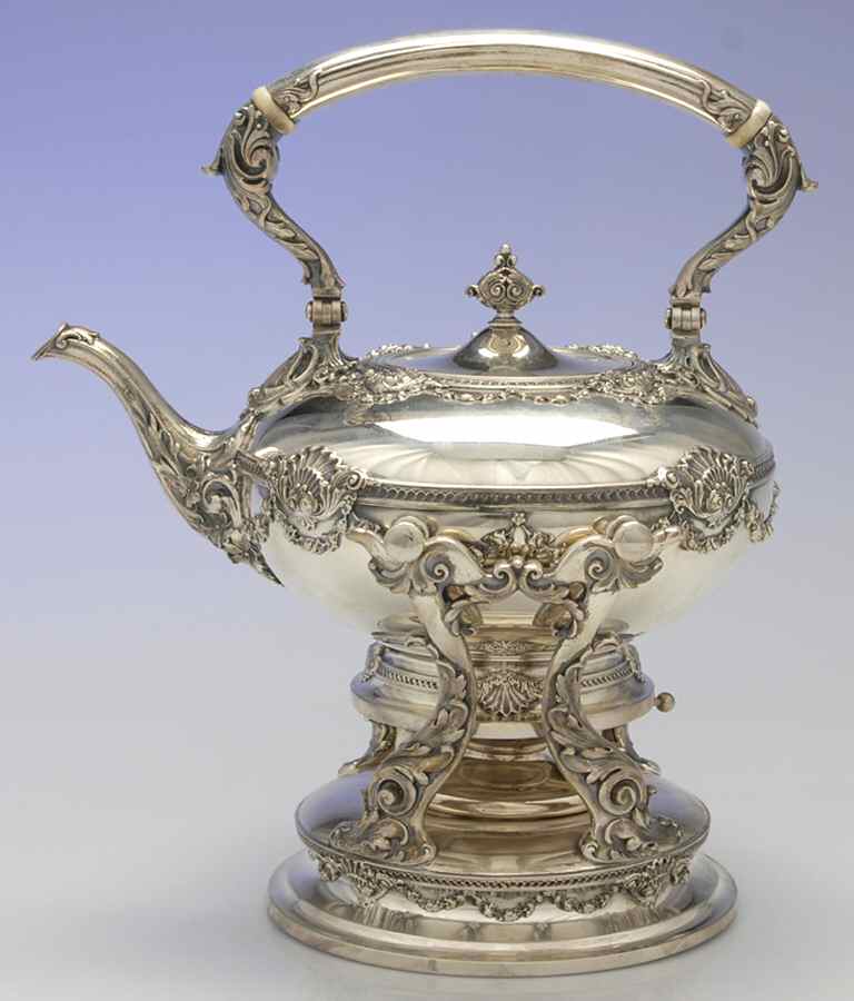 Imperial Queen (Sterling, 1893, Hollowware) Kettle, Stand & Burner by Whiting Manf Co-1