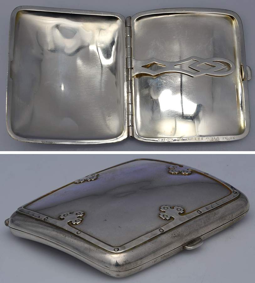 Carmel (Sterling, 1912, Hollowware) Cigarette Case by Wallace Silver-1
