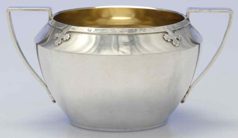 Carmel (Sterling, 1912, Hollowware) Mini Open Sugar Bowl by Wallace Silver-1