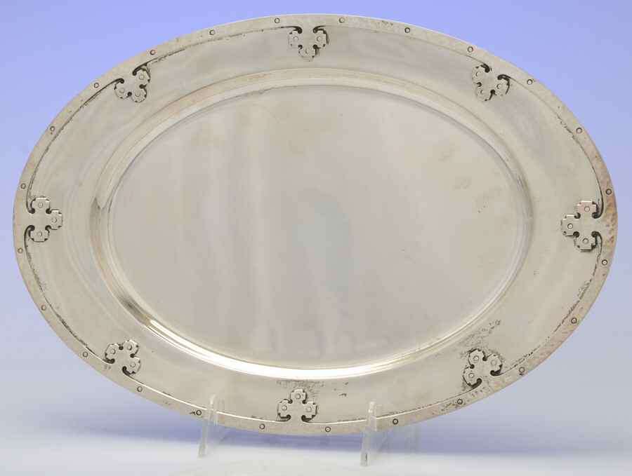 Carmel (Sterling, 1912, Hollowware) 10" Oval Serving Platter by Wallace Silver-1