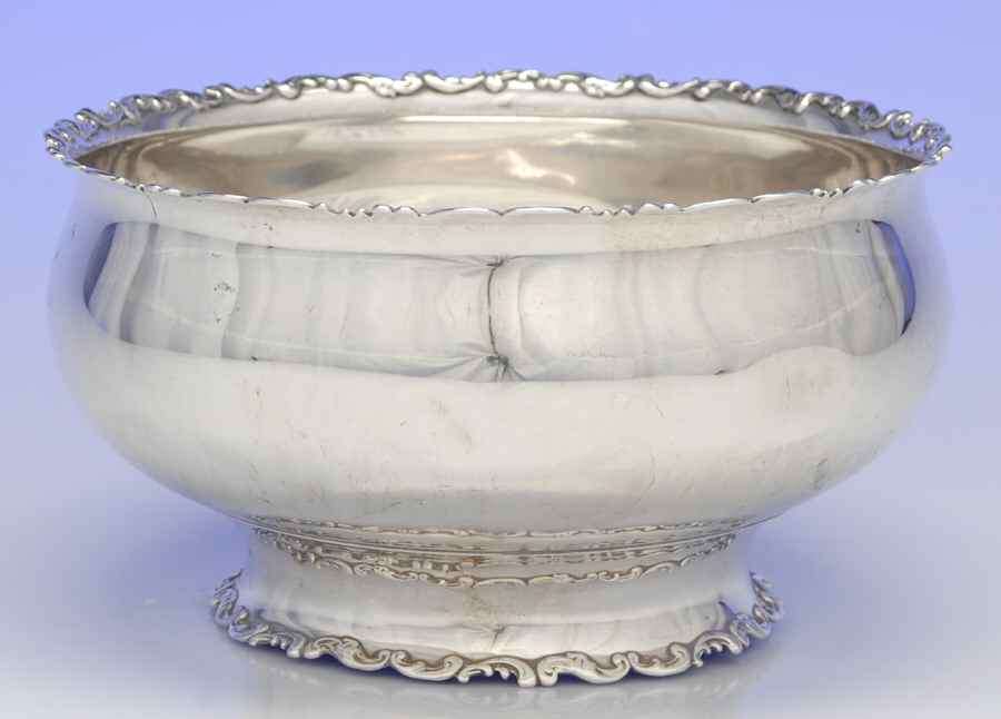 Louis XV (Sterling, 1891, Hollowware) Sterling Serving Fruit Bowl by Whiting Manf Co-1