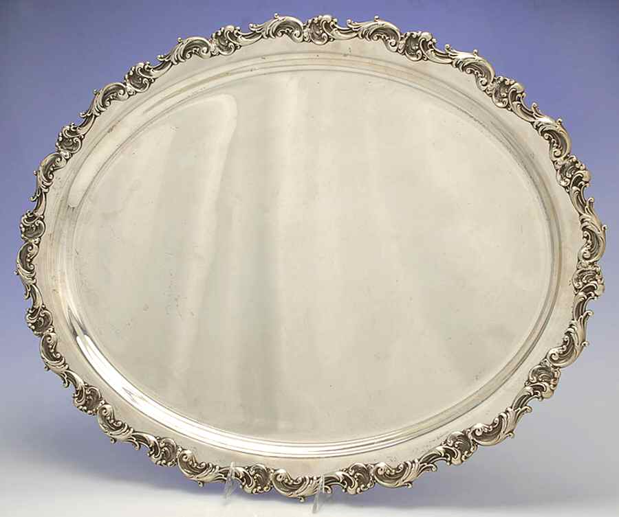 Louis XV (Sterling, 1891, Hollowware) Large Waiter Tray by Whiting Manf Co-1