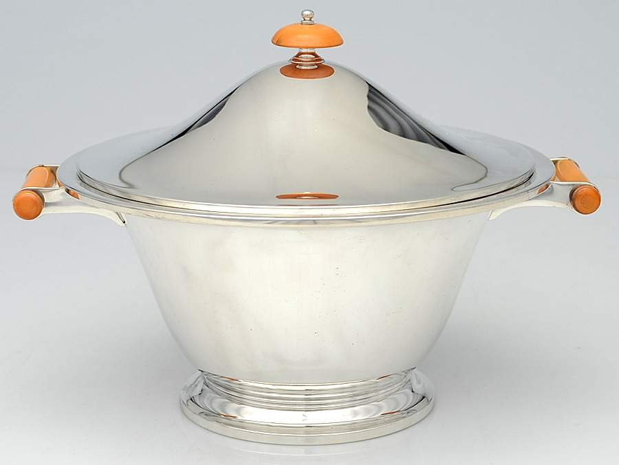 Exemplar (Sterling, S3, Hollowware) Pedestal Round Covered Vegetable by Watson-1
