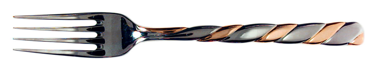 Gold Spiral (Stainless, Gold Acct) Fork by Wallace Silver-1