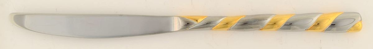Gold Spiral (Stainless, Gold Acct) Modern Solid Knife by Wallace Silver-1