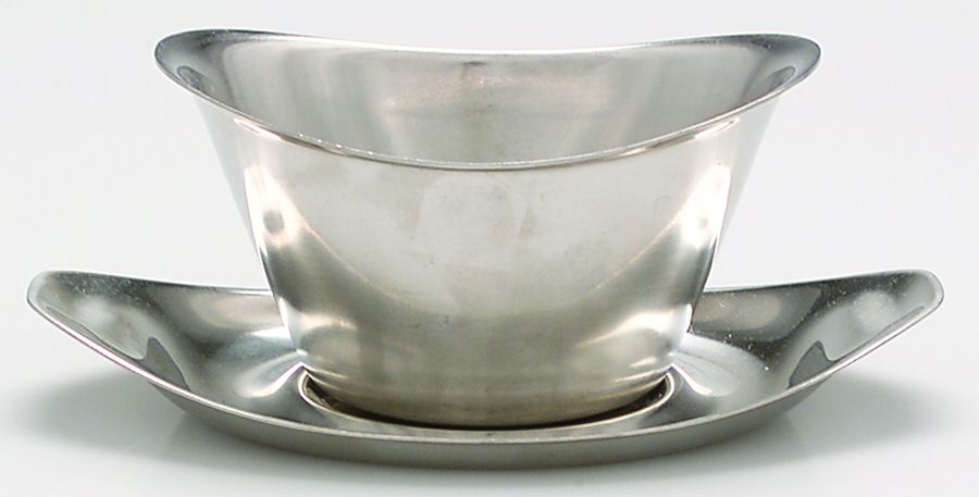 Line (Stainless, Hollowware) Gravy Boat and Underplate by WMF Flatware-1
