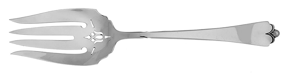 Lotus (Sterling, 1935) Small Solid Cold Meat Serving Fork by Watson-1