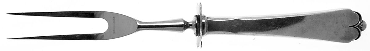 Lotus (Sterling, 1935) Small Carving Fork Stainless Prong W/Sterling Guar by Watson-1
