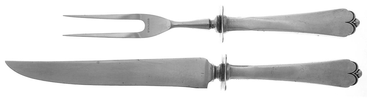 Lotus (Sterling, 1935) 2 Piece Small Carving Set W/ Sterling Guard by Watson-1