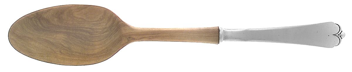 Lotus (Sterling, 1935) Salad Serving Spoon with Wooden Bowl by Watson-1
