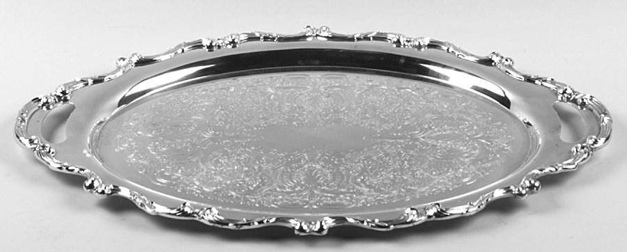 La Reine (Silverplate, Hollowware) Large Silverplate Waiter Tray by Wallace Silver-1