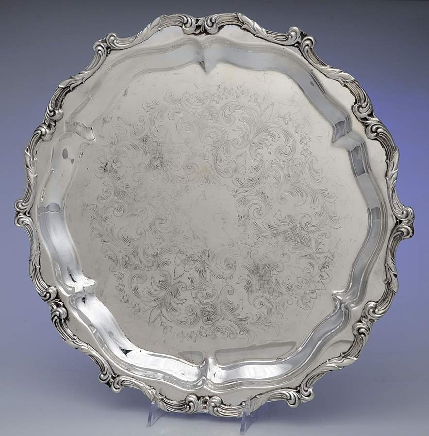 La Reine (Silverplate, Hollowware) 16" Footed Round Tray by Wallace Silver-1