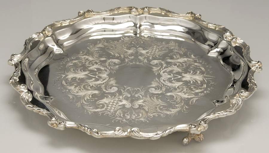 La Reine (Silverplate, Hollowware) 16" Round Footed Tray by Wallace Silver-1