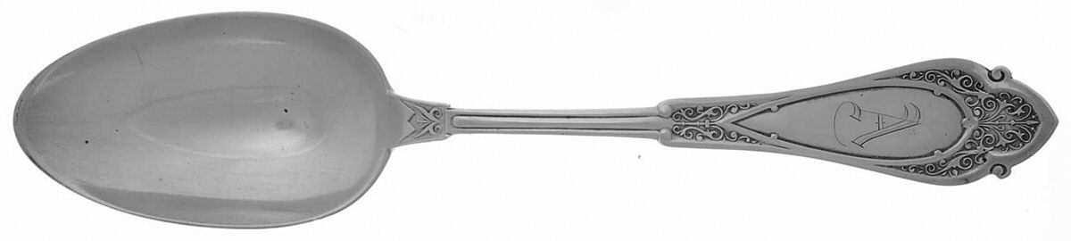 Venetian (Sterling, 1875) Tablespoon (Serving Spoon) by Wood & Hughes-1