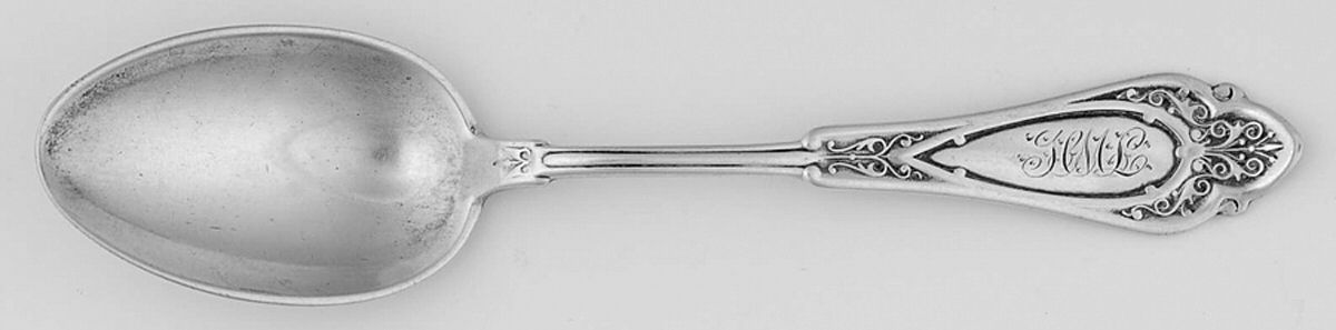 Venetian (Sterling, 1875) Monogram Teaspoon by Wood & Hughes-1