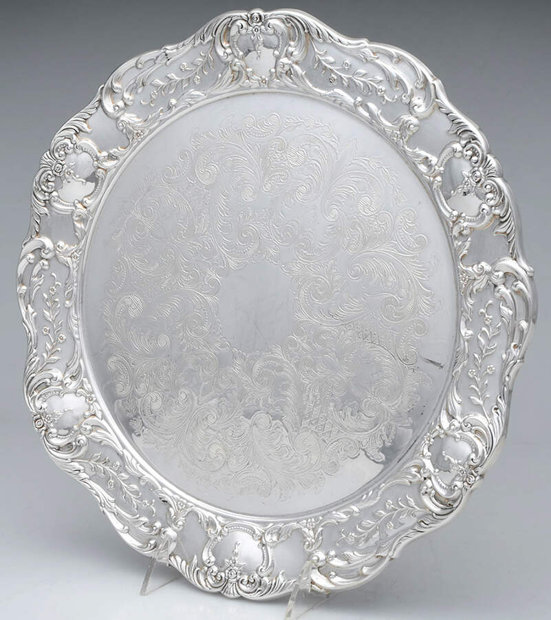 Grand Victorian (Silverplate, Hollowware) 13" Round Tray by Wallace Silver-1