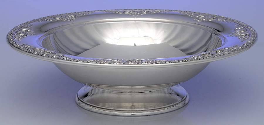 Normandie (Sterling, 1933, Hollowware) Round Sterling Footed Centerpiece by Wallace Silver-1