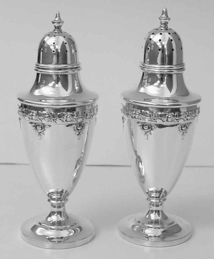 Normandie (Sterling, 1933, Hollowware) Salt and Pepper Set by Wallace Silver-1