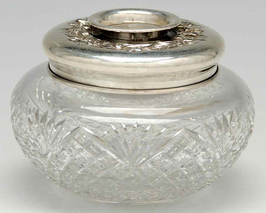 Lily (Sterling, 1902, Old Estate, Hollowware) Hair Receiver Jar with Lid by Whiting Manf Co-1