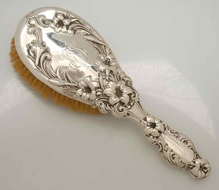 Lily (Sterling, 1902, Old Estate, Hollowware) Clothes Brush by Whiting Manf Co-1