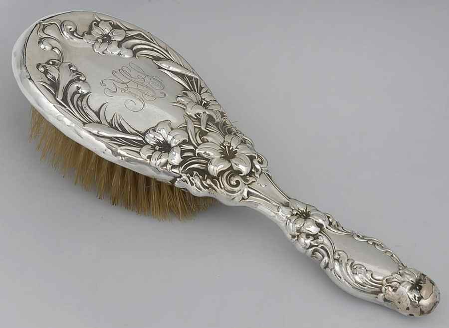 Lily (Sterling, 1902, Old Estate, Hollowware) Clothes Brush by Whiting Manf Co-1