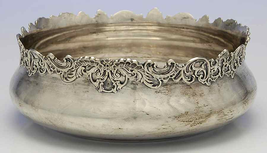 Pompadour (Sterling, 1895-1898, Hollowware) 8" Round Bowl by Whiting Manf Co-1