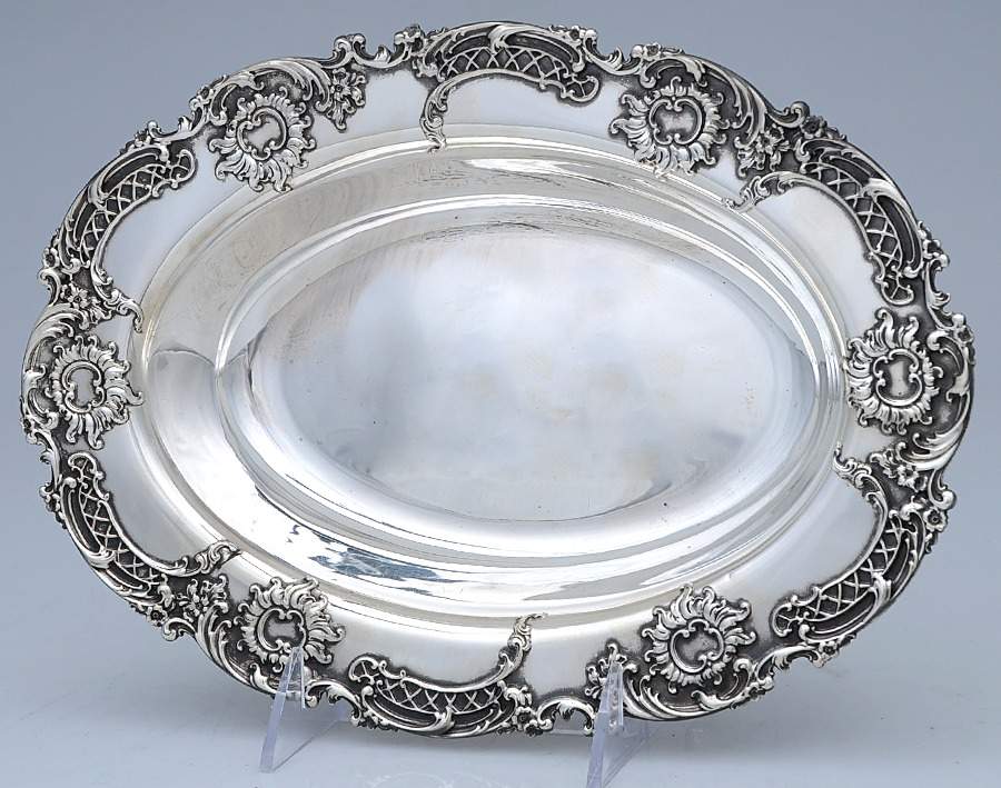 Pompadour (Sterling, 1895-1898, Hollowware) 10" Oval Vegetable by Whiting Manf Co-1