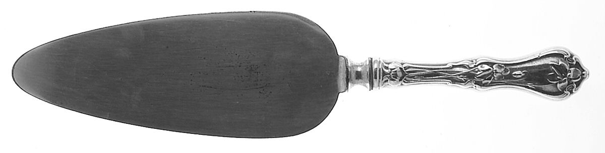 Violet (Sterling, 1905, Monograms) Pie Server with Silverplate Blade by Whiting Manf Co-1