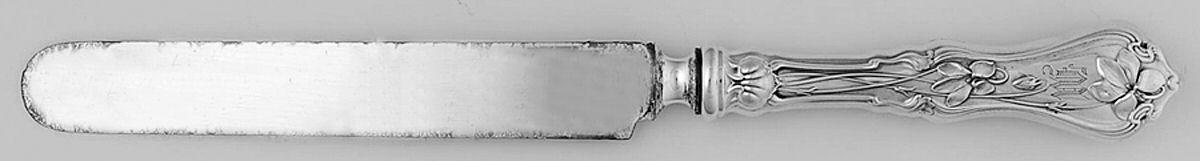Violet (Sterling, 1905, Monograms) Old French Hollow Knife with Bolster by Whiting Manf Co-1