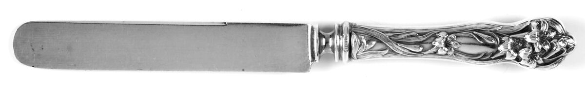 Lily (Sterling, 1902, Monograms) Blunt Hollow Knife with Bolster by Watson-1