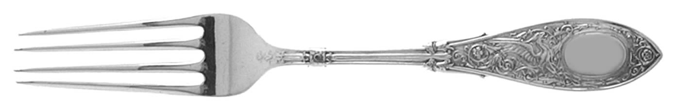 Arabesque (Sterling, 1875, Monograms) Fork by Whiting Manf Co-1