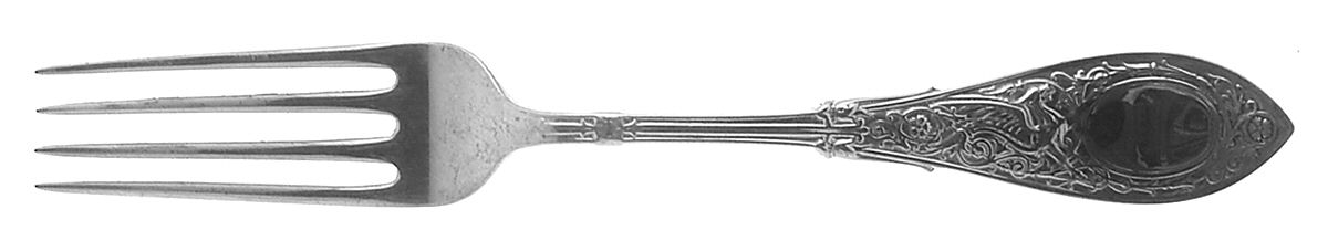 Arabesque (Sterling, 1875, Monograms) Fork by Whiting Manf Co-1