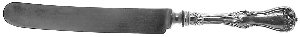 Duke of York (Sterling, 1900, Monograms) Old French Hollow Knife with Bolster by Whiting Manf Co-1
