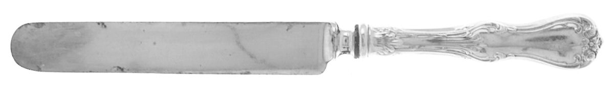 Duke of York (Sterling, 1900, Monograms) Blunt Hollow Knife with Bolster by Whiting Manf Co-1