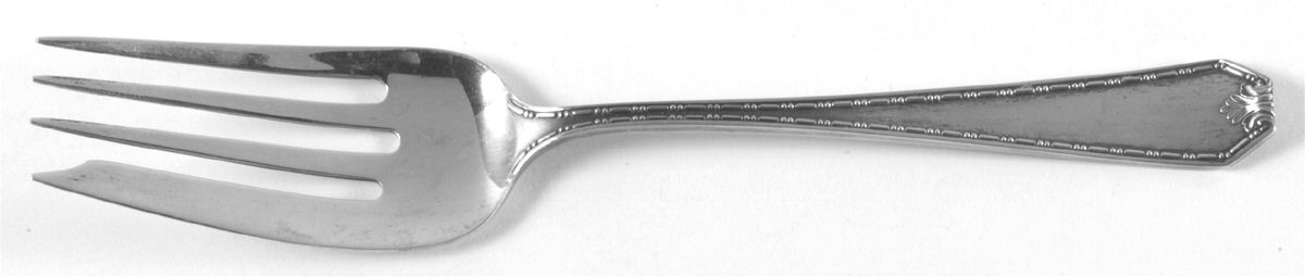 Madam Morris (Sterling, 1909, Monograms) Small Solid Cold Meat Serving Fork by Whiting Manf Co-1